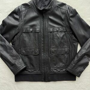 Elie Tahari Men's Black Leather Jacket
